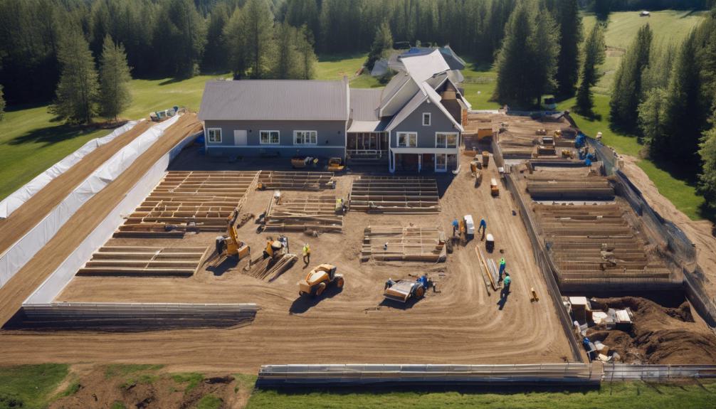 farmhouse construction work sequence