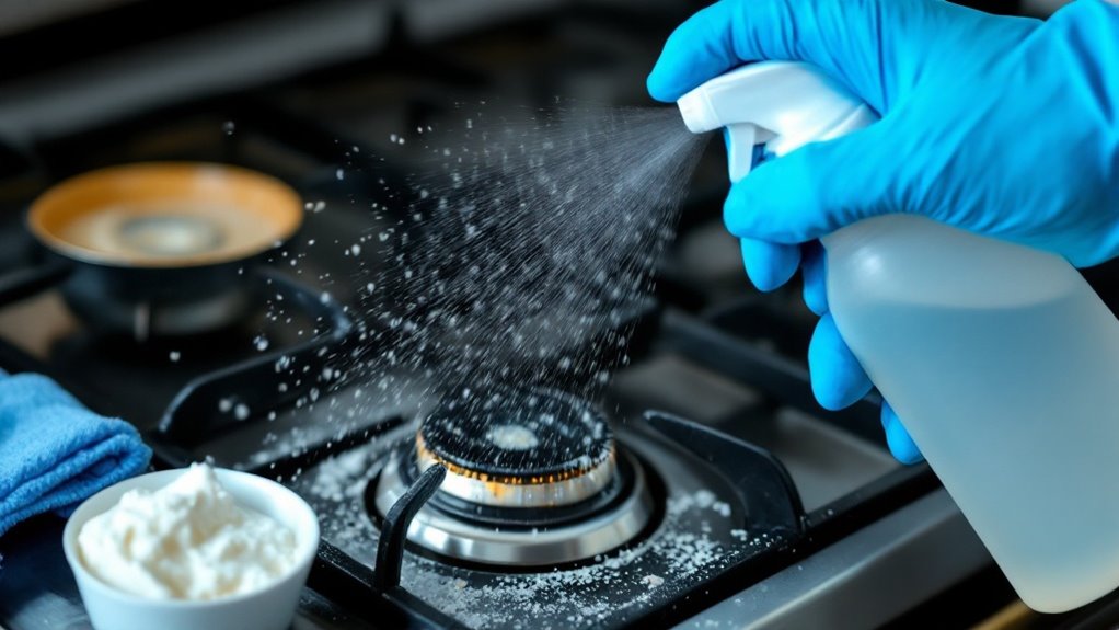 quickly clean greasy knobs