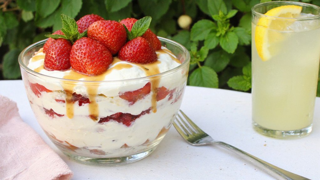 braškių desertas be kepimo