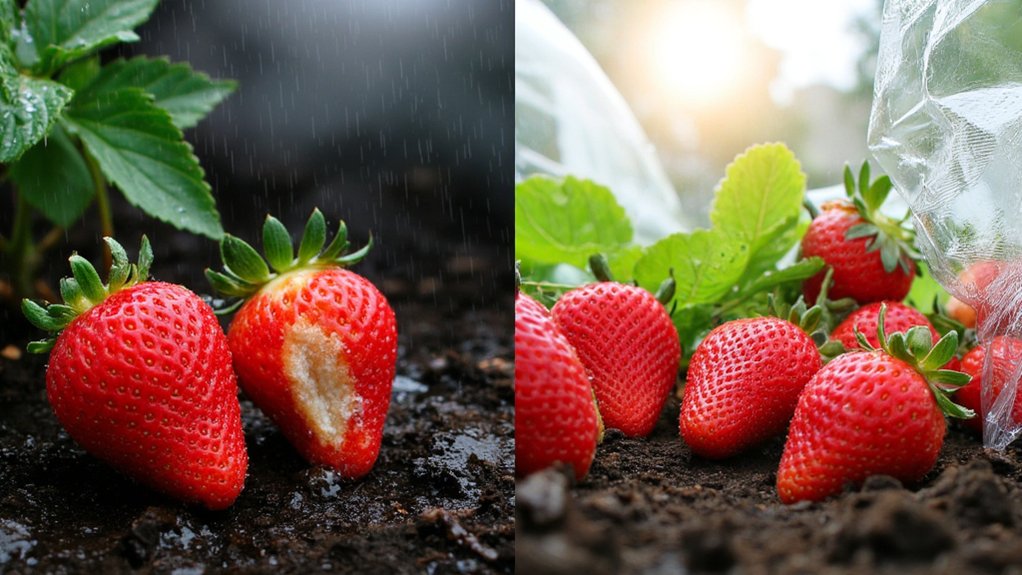 strawberries rot in rainy weather