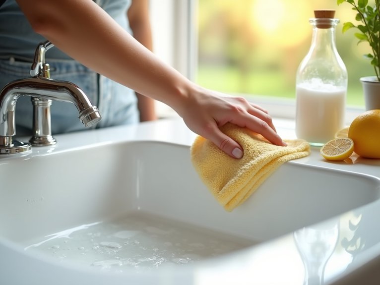 quick chemical free sink cleaning