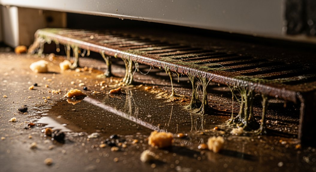 paslėptas padėklas pelėsių ir bakterijų